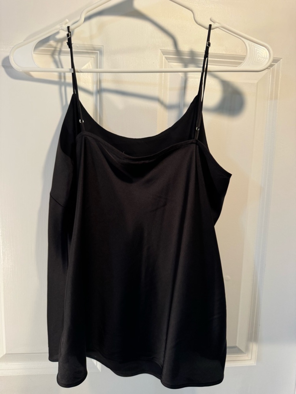 Express Black Satin Cami Tank with Adjustable Straps